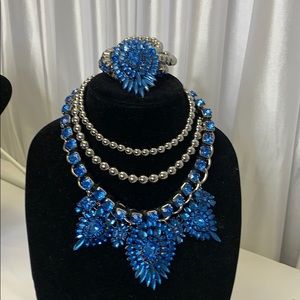 Traci Lynn Crown Jewels Necklace and Braclett